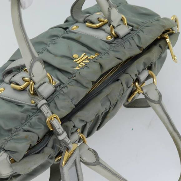 PRADA Hand Bag Nylon 2way Green Auth 74635 - Picture 6 of 16